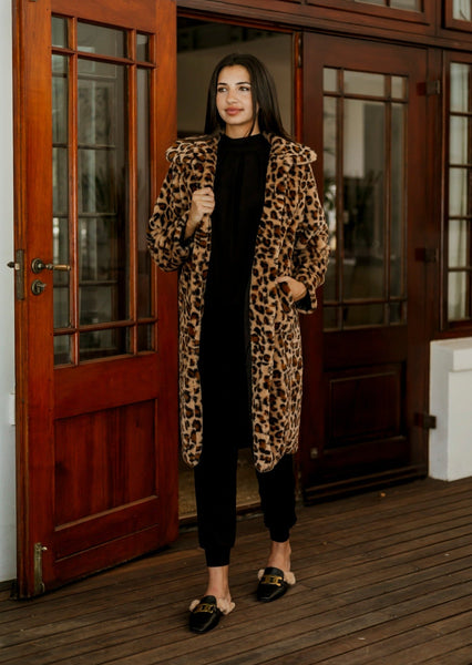 Cucuron - Long Faux Fur Lined Jacket, Animal