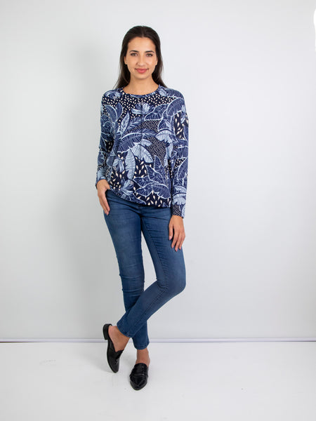 Lila - Classic Tee with Flossing, Midnight Blooms