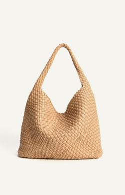 Jourdan - Plaited Vegan Bag with Matching Purse, Tan
