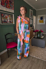 Load image into Gallery viewer, Demi - One Shoulder Satin Jumpsuit, Paint Palette
