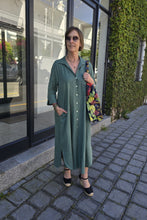 Load image into Gallery viewer, Giselle - Flax Linen Button Dress, Sage
