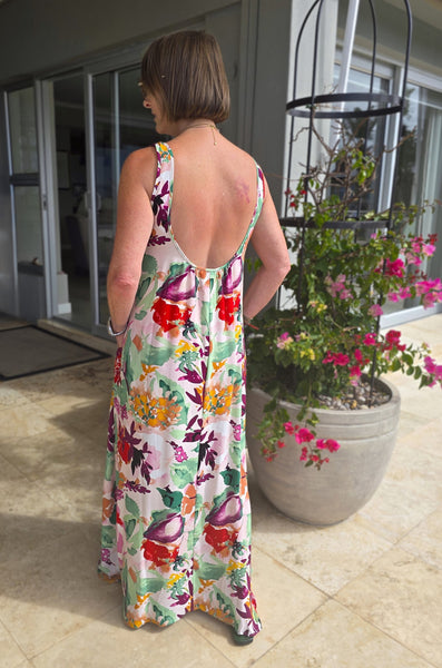 Rio - Low Back Holiday Dress, Garden Breeze