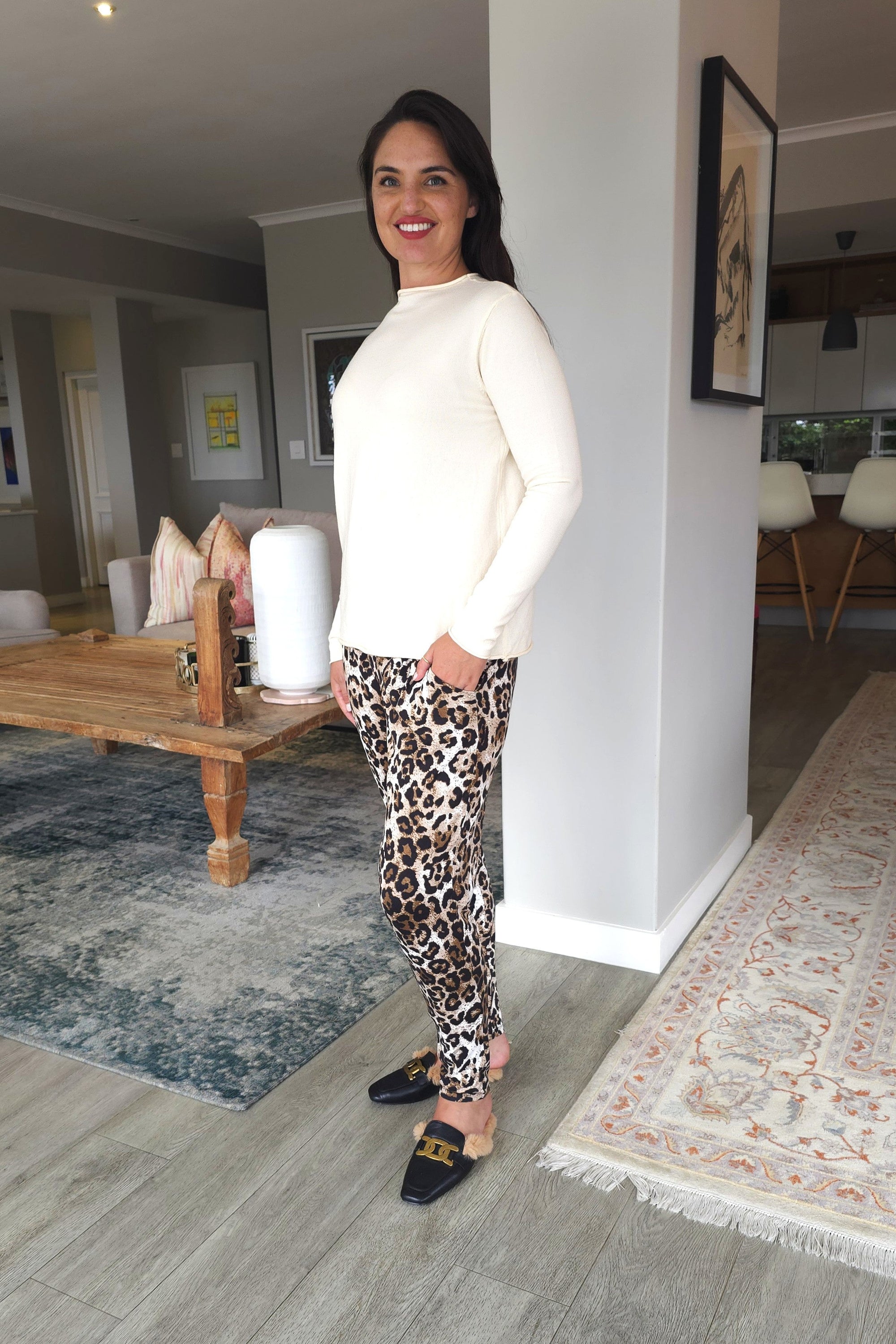 Roxanne - Classic Pant, Warm Handle Animal Print