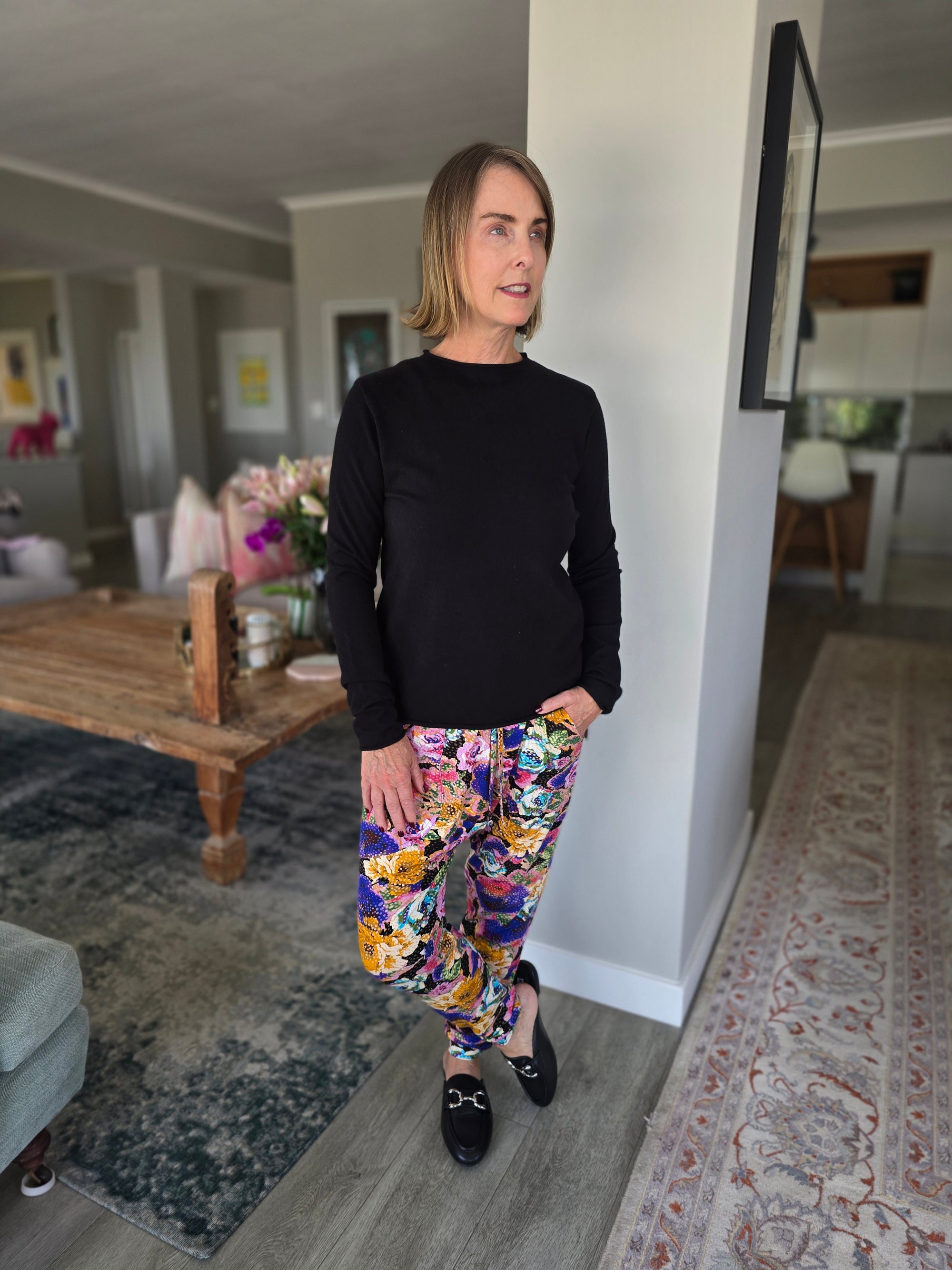 Bianca Harem Styled Pant - Rain Drop Rose