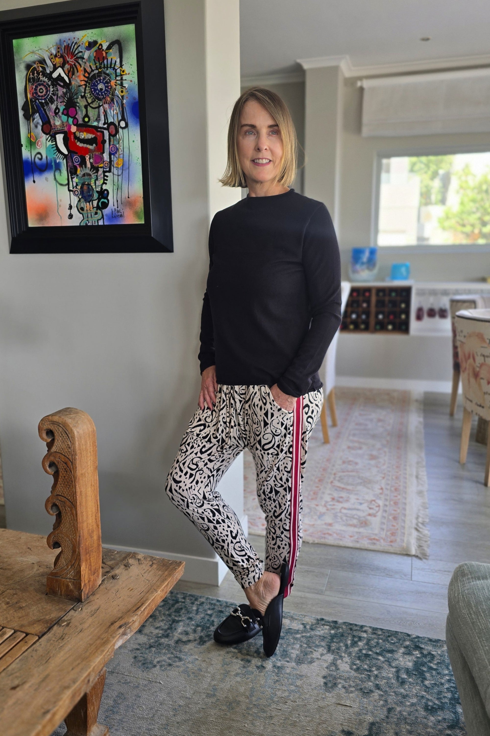 Bianca Harem Styled Pant with Tape, Scattered Aztec