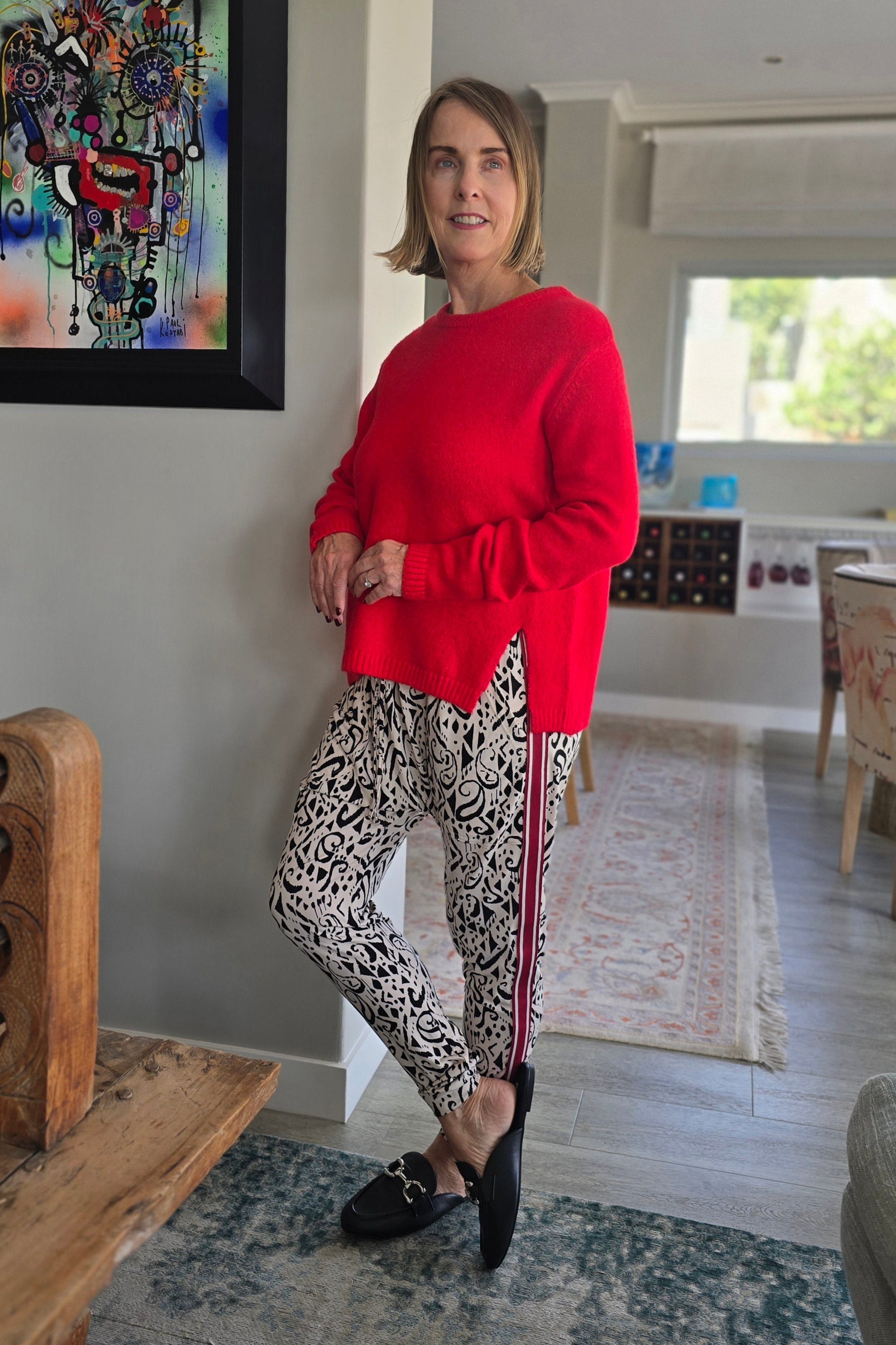 Bianca Harem Styled Pant with Tape, Scattered Aztec