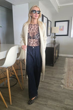 Load image into Gallery viewer, Jenny Merrow Edge Fitted Tee, Sheer Animal Print Mesh
