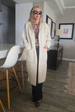 Load image into Gallery viewer, Cadiz - Long Hoody Cardi with Pockets, Cream
