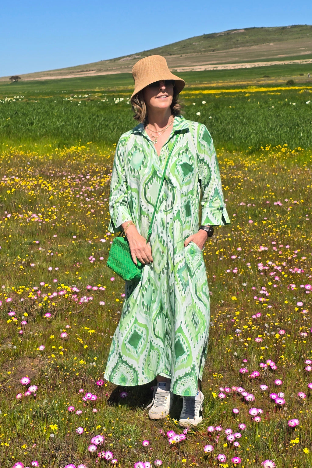 Giselle - Button Through Dress, Jade Jewels