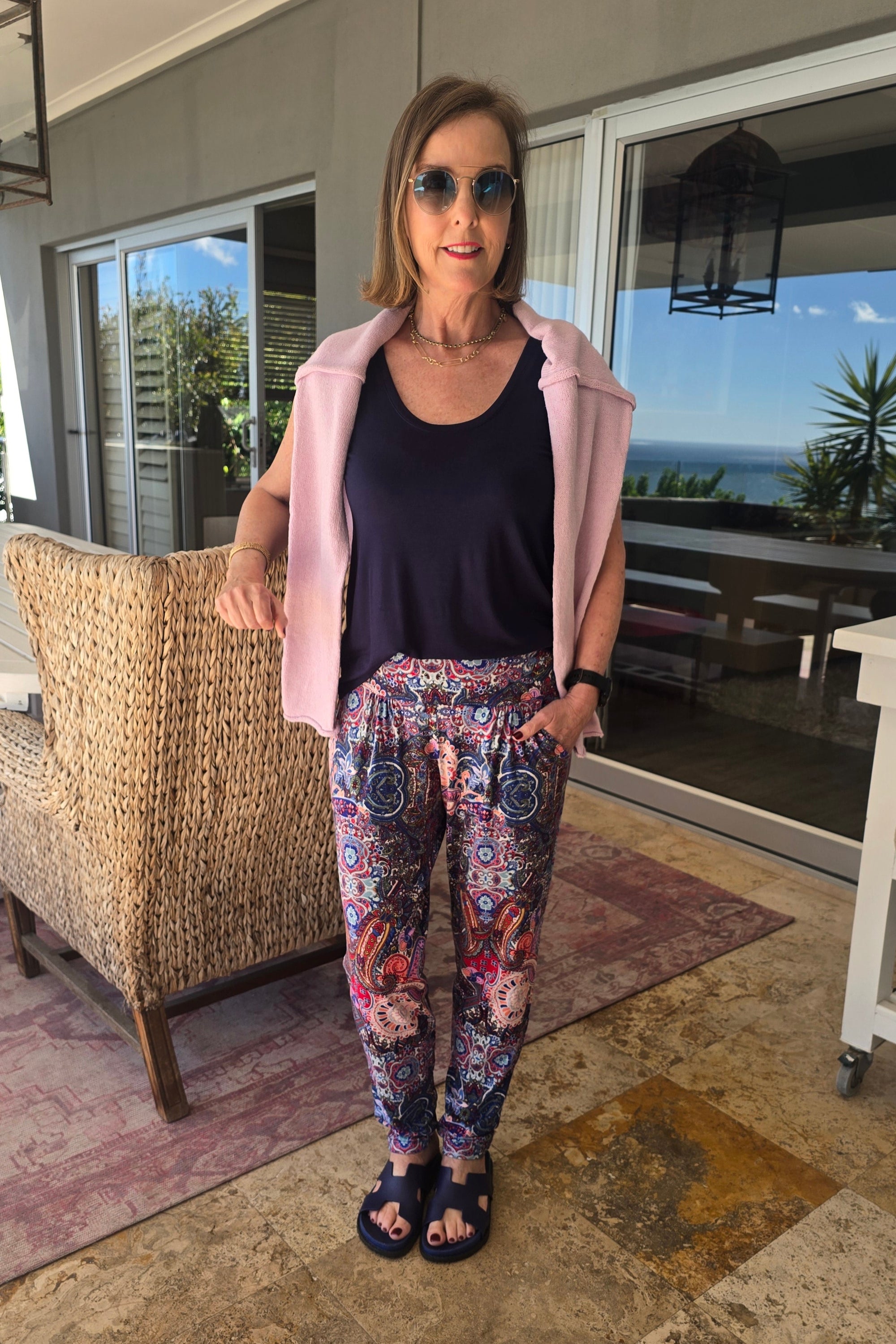 Roxanne - Classic Pants, Paisley Mosaic