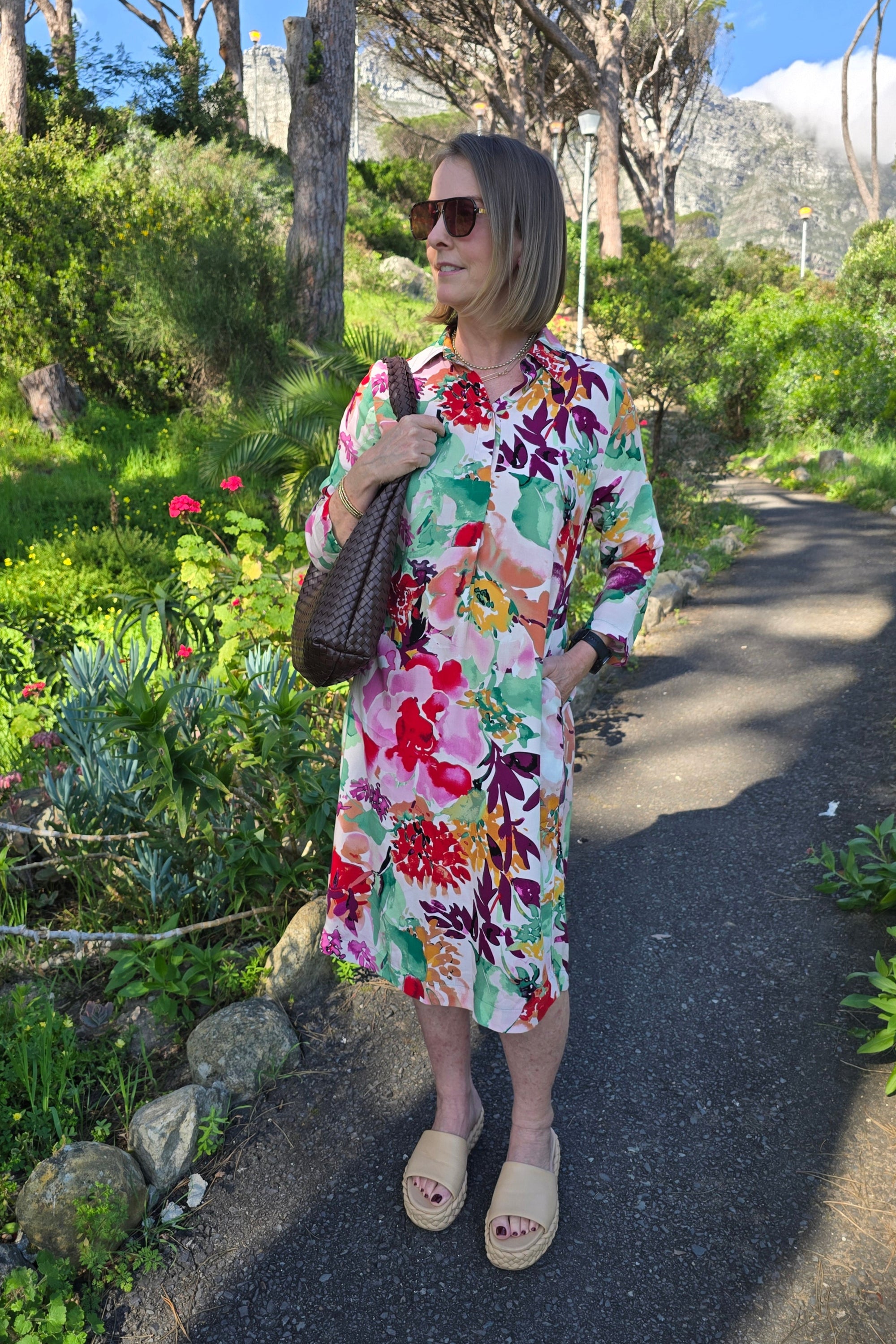 Meg, Shirt Dress, Garden Breeze
