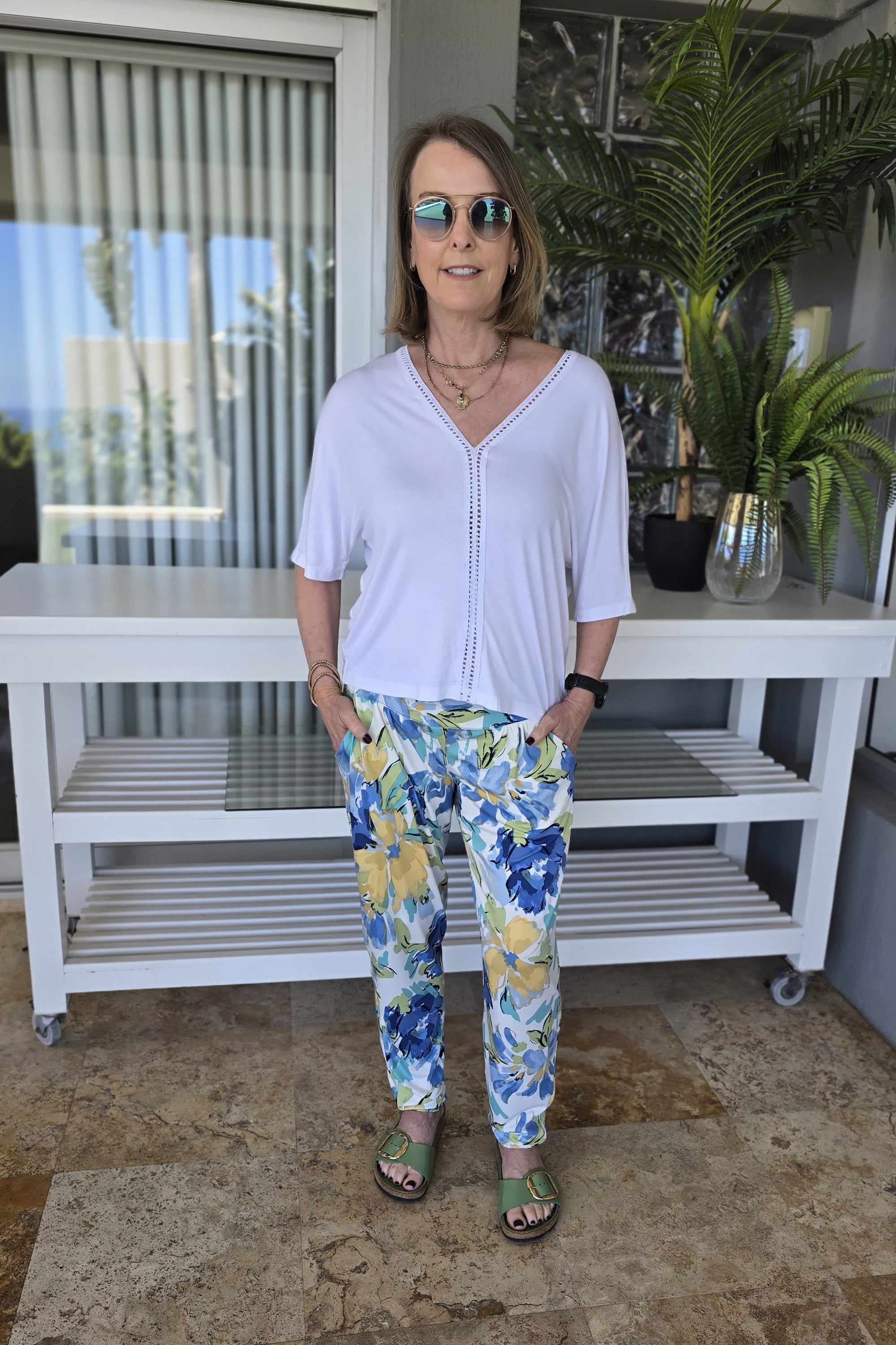 Roxanne Classic Pant - Watercolour Petals