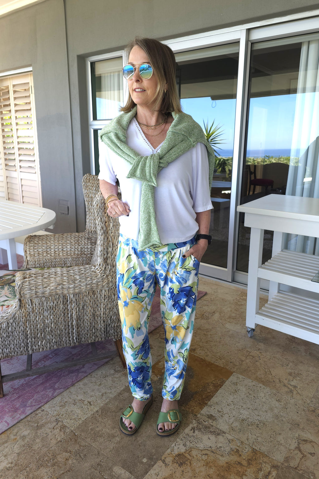 Roxanne Classic Pant - Watercolour Petals