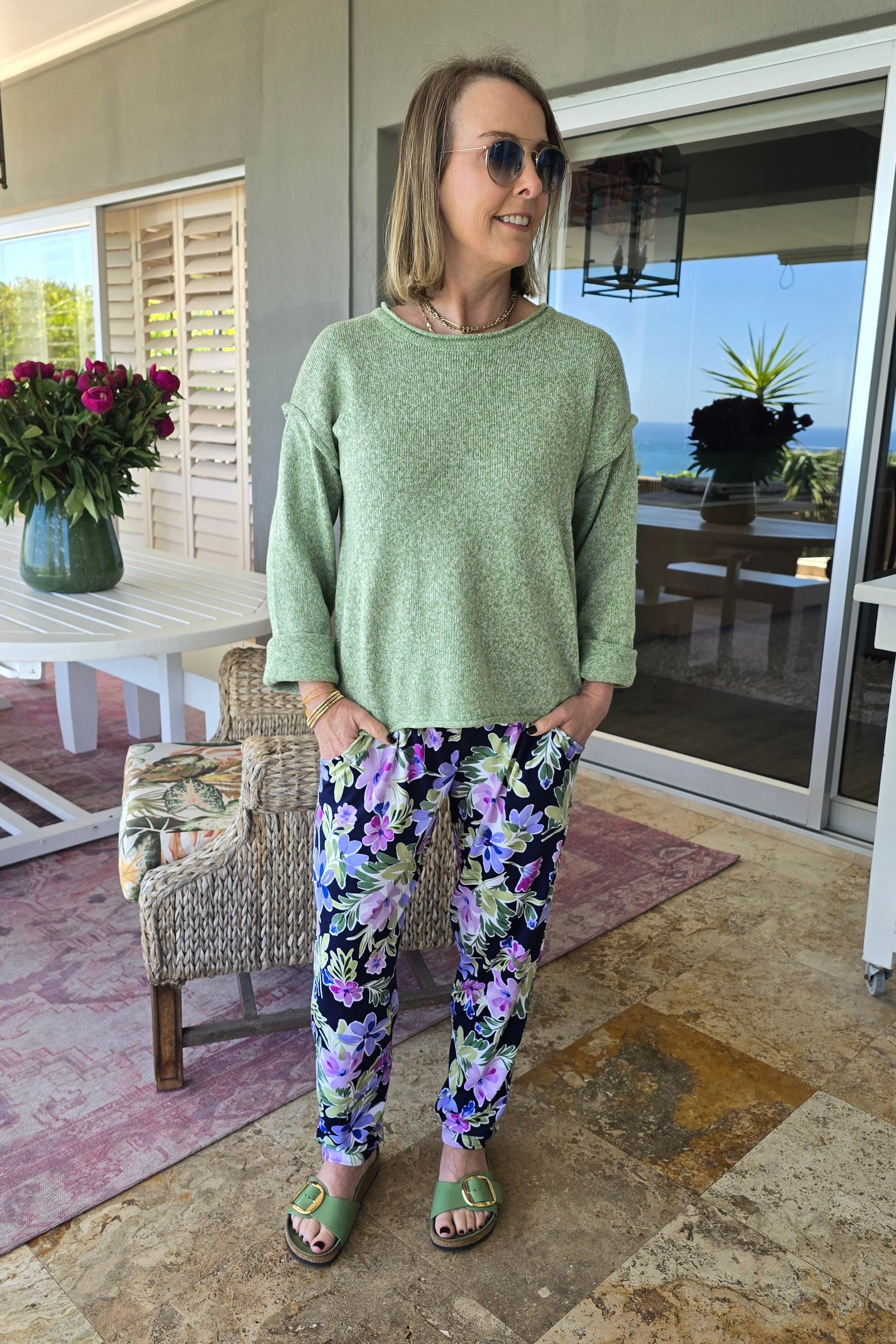 Roxanne Classic Pant - Ink & Floral