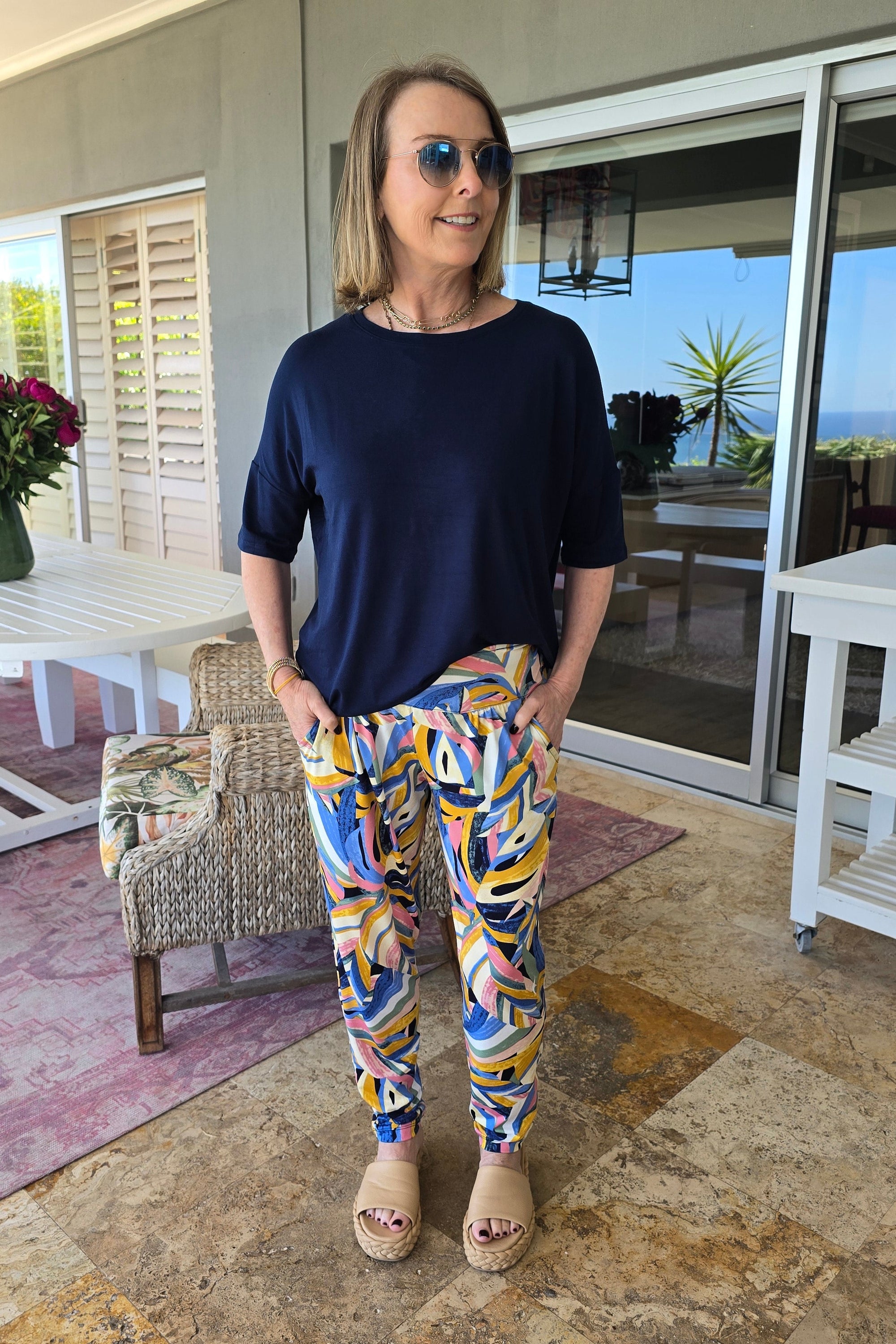 Roxanne Classic Pant - Block Leaves