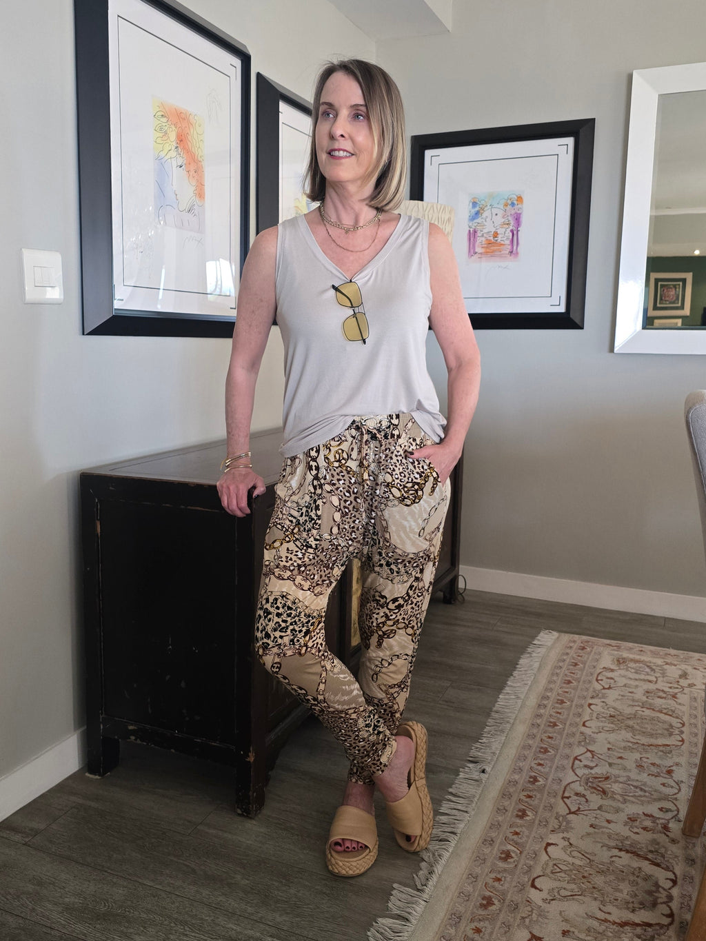 Bianca Harem Styled Pant - Natural Chain