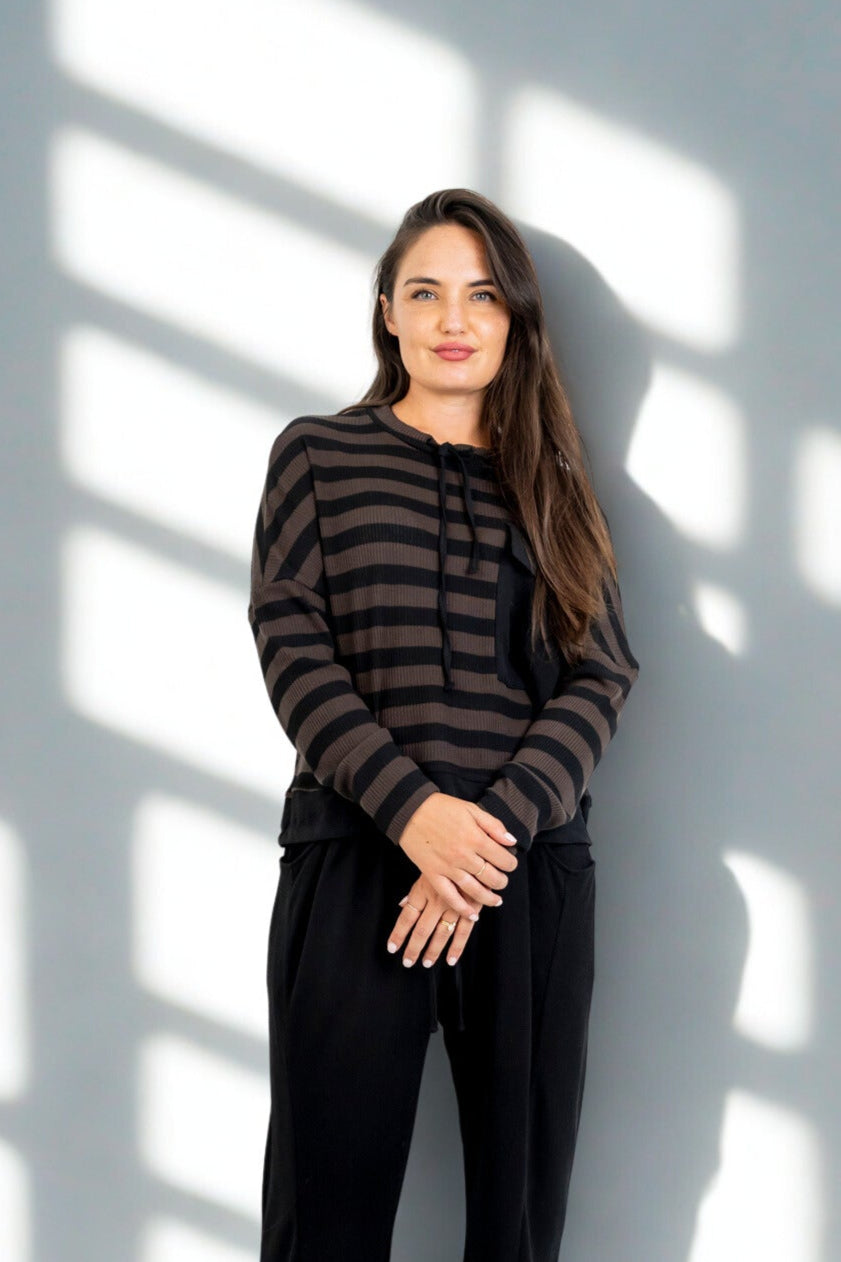Madi - Box Top with Airflow Detail, Stripes