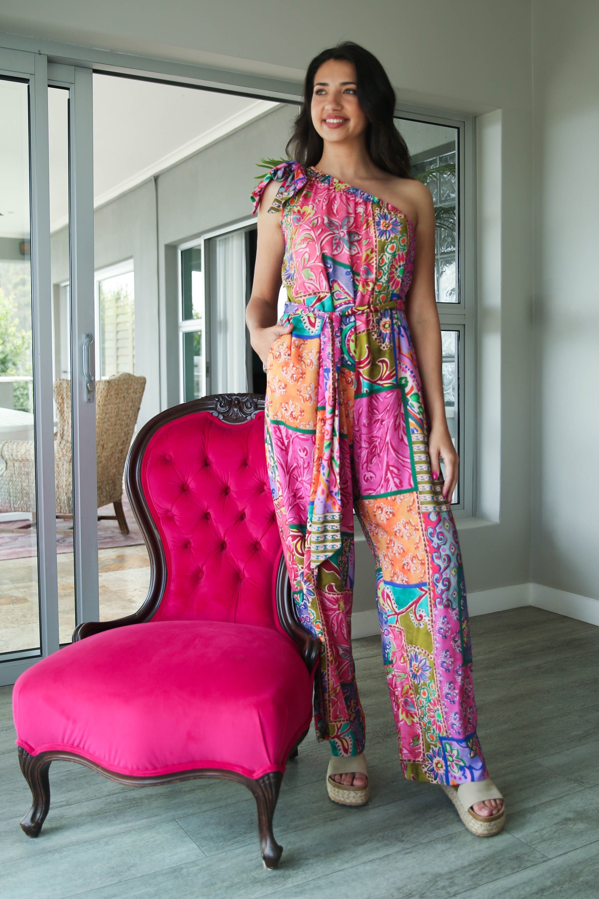 Demi - One Shoulder Jumpsuit, Serendipity