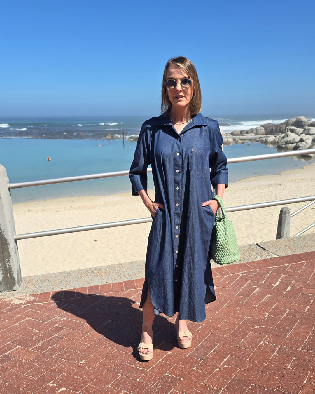 Giselle- Classic Dress, Chambray Denim