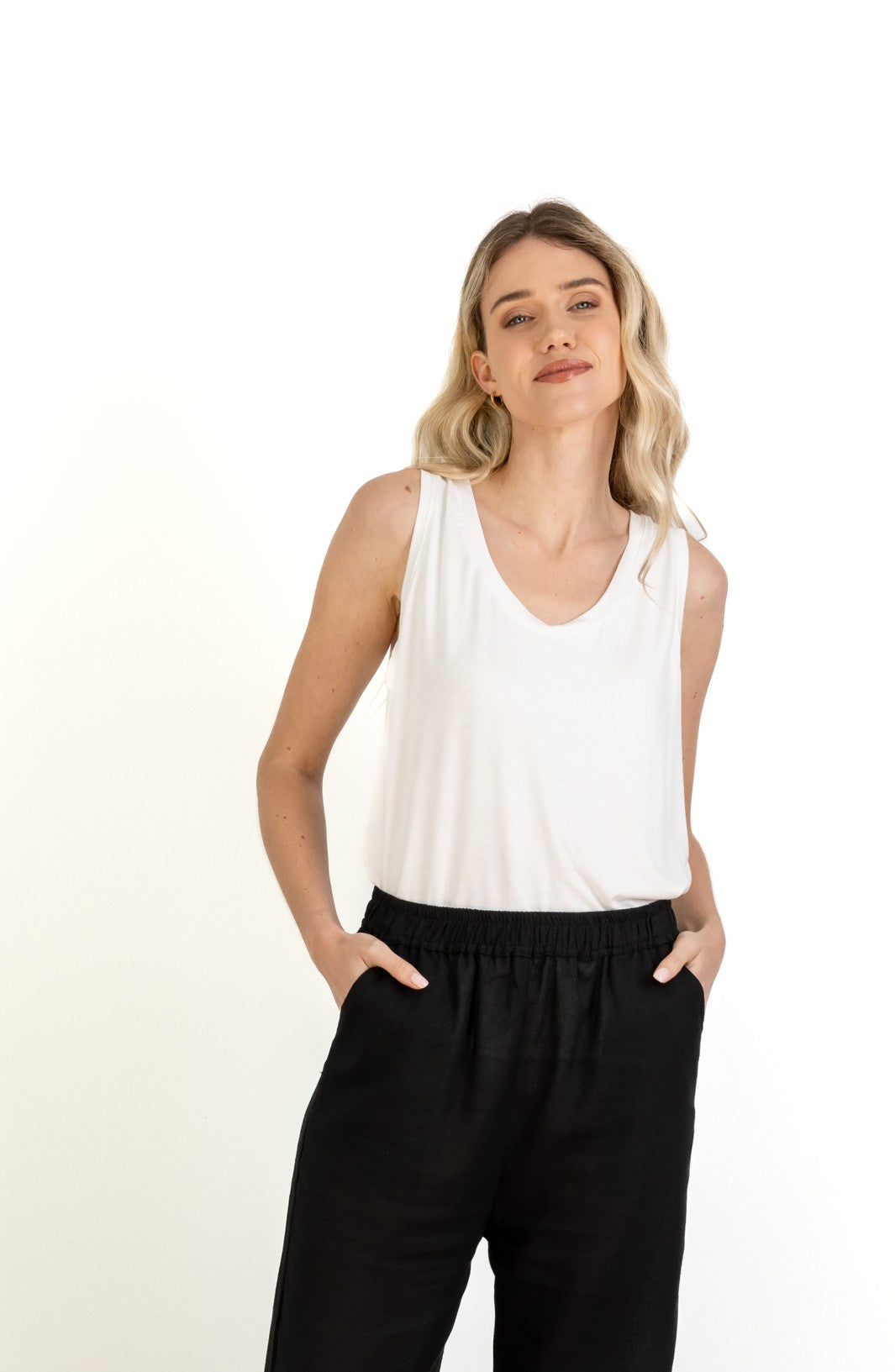 Ash- Easy Fit Cami, White