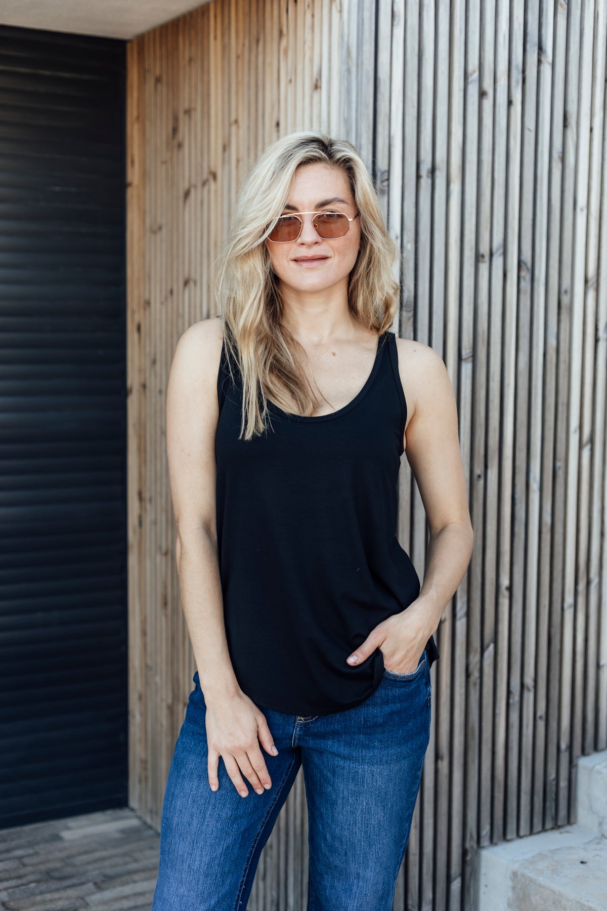 Brie- Easy fit Cami, Black