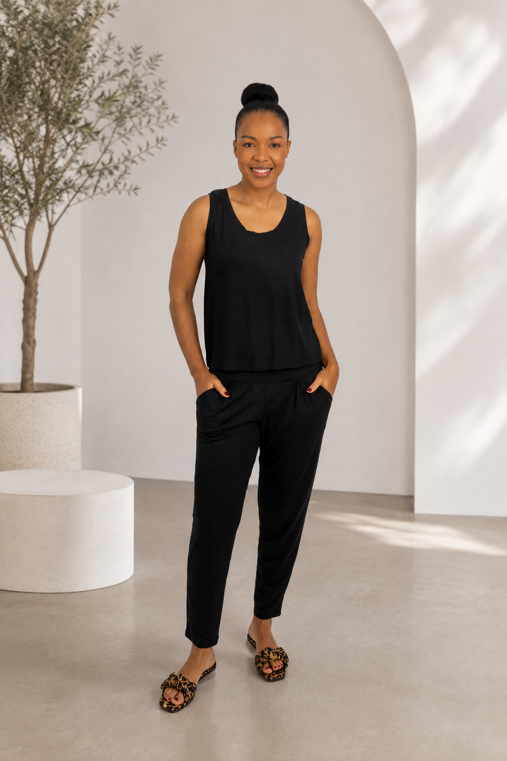 Ash- Easy Fit Classic Cami, Black