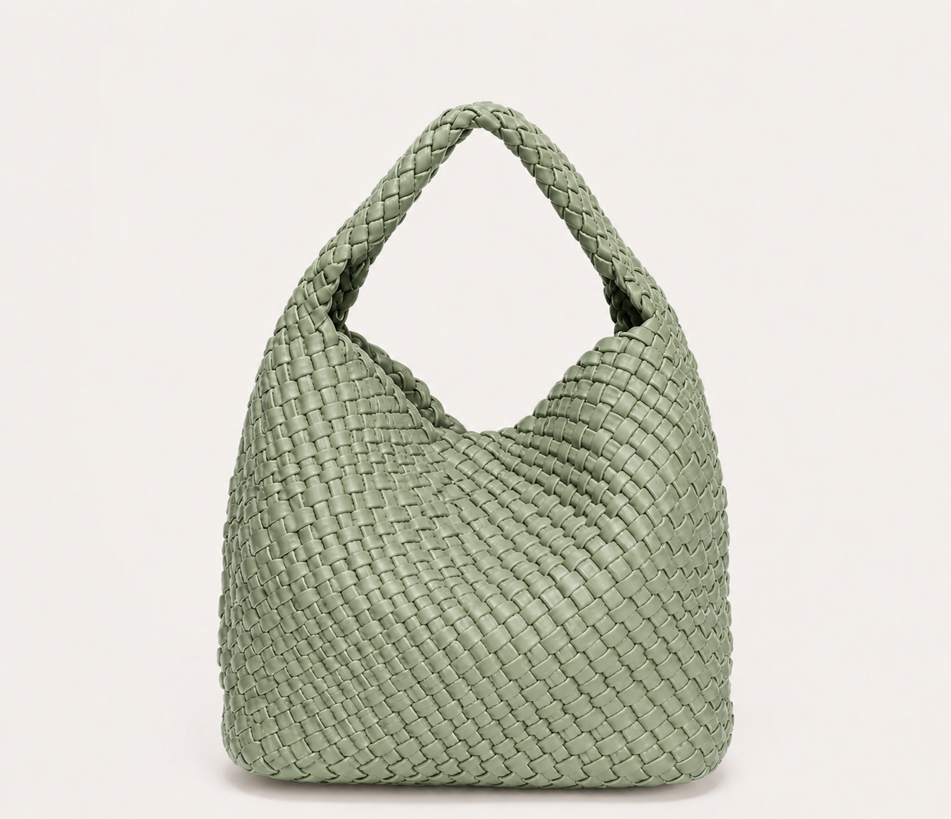 Mia - Plaited Vegan Bag with Matching Purse, Sage