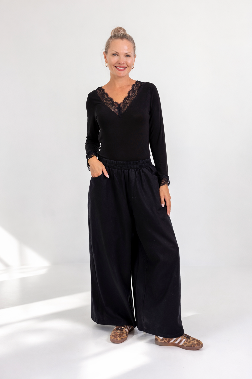 Cotton Rami Matching Zen Style Set, Black