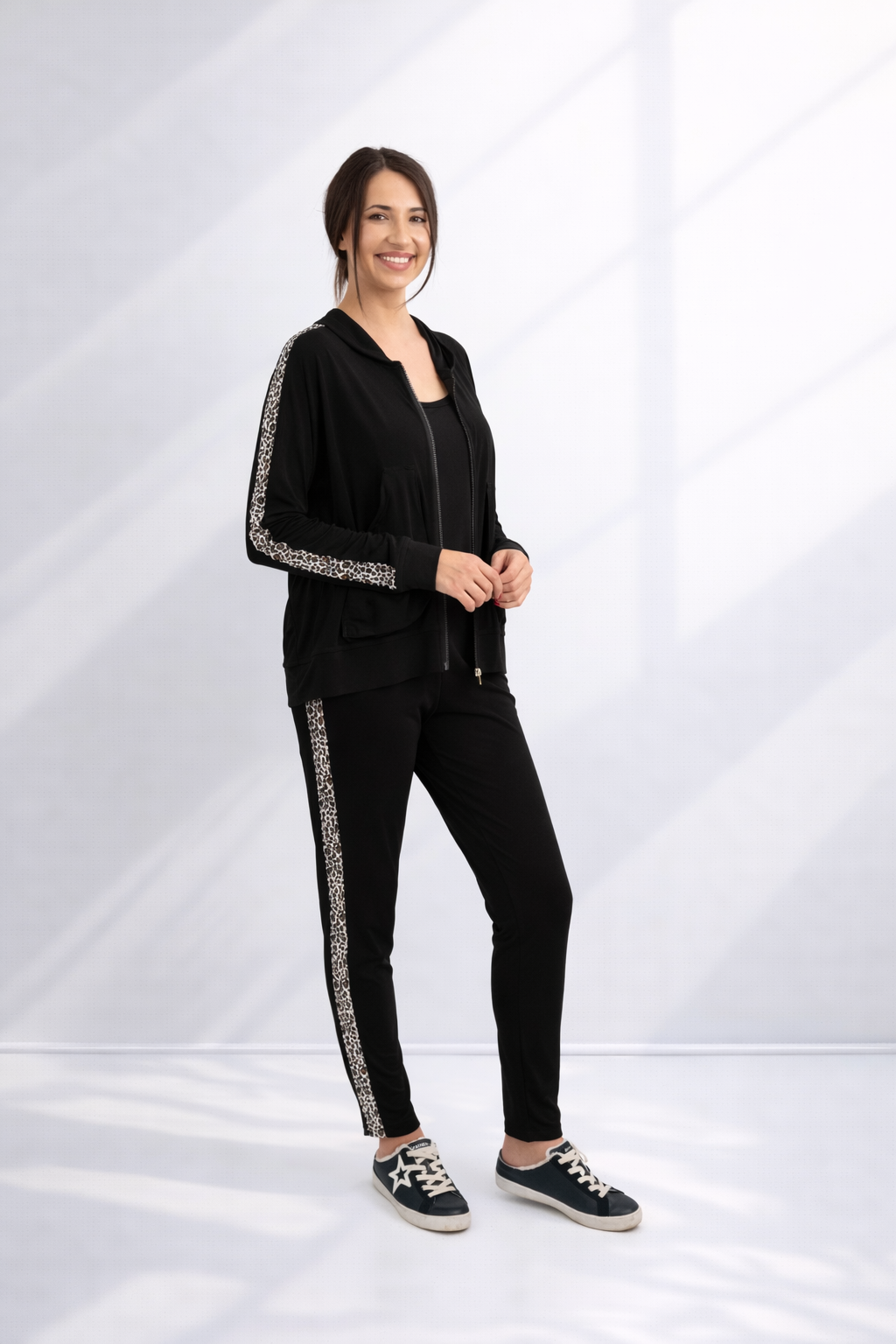 Roxanne - Classic Pant, Black Bon Bon with Tape