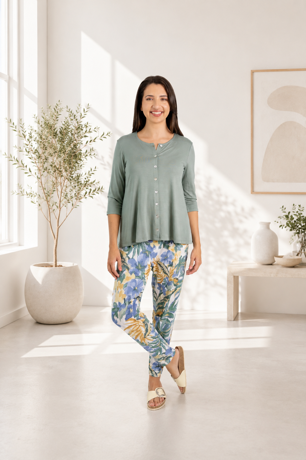 Roxanne - Classic Pant, Golden Fern