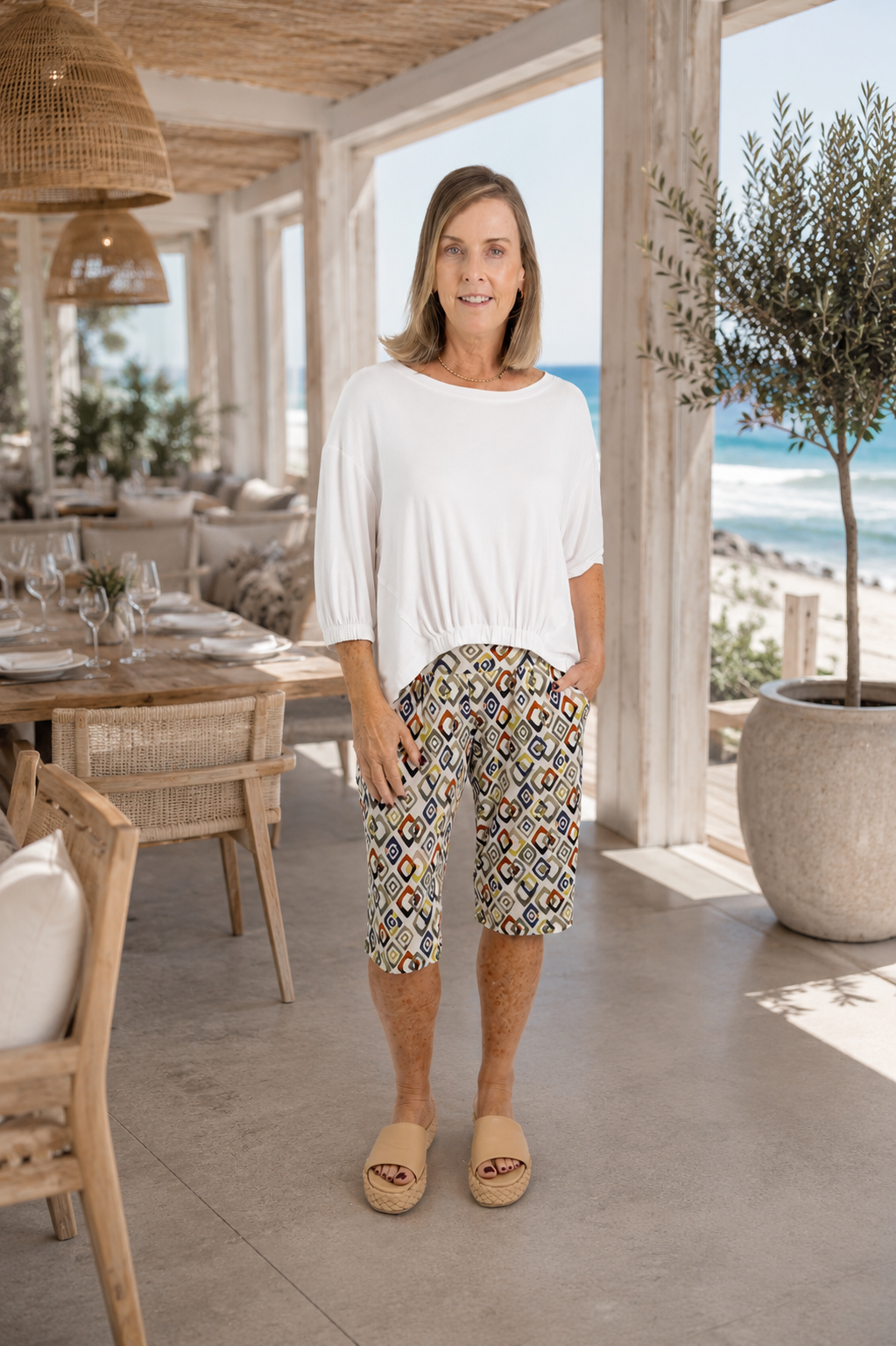 Quinn- Bermuda Shorts, Painted Diamonds