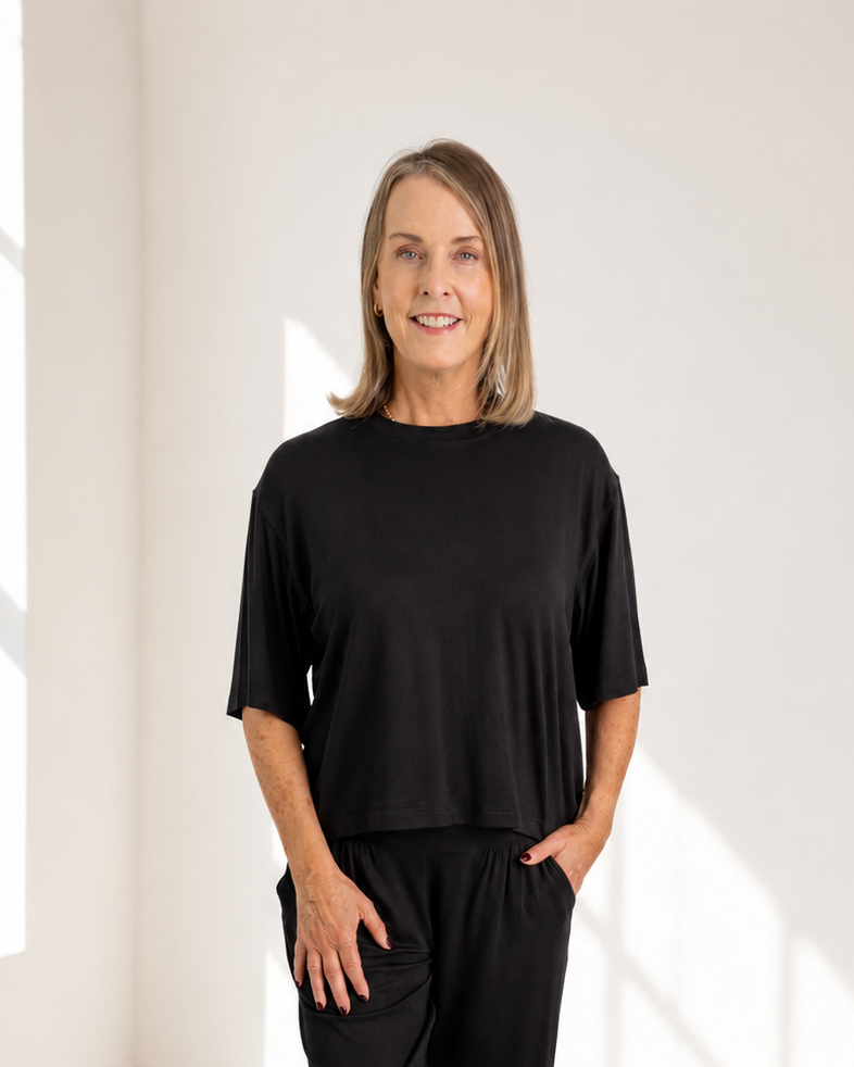Prima- Classic Boxy Tee, Black
