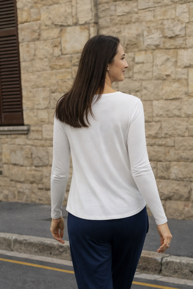 Astro - Classic Curved Hem Tee, White