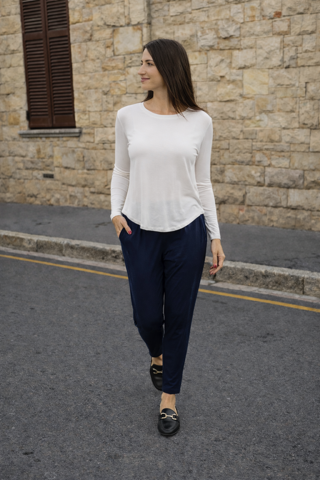 Astro - Classic Curved Hem Tee, White