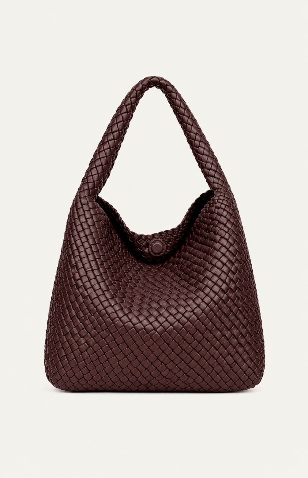 Jourdan - Plaited Vegan Bag with Matching Purse, Chocolate