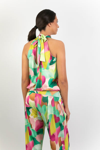 Felicite - Halter Neck Jumpsuit, Petal Palette