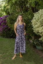 Load image into Gallery viewer, Alessia - Long Flowy Dress, Black Grecian Leaves
