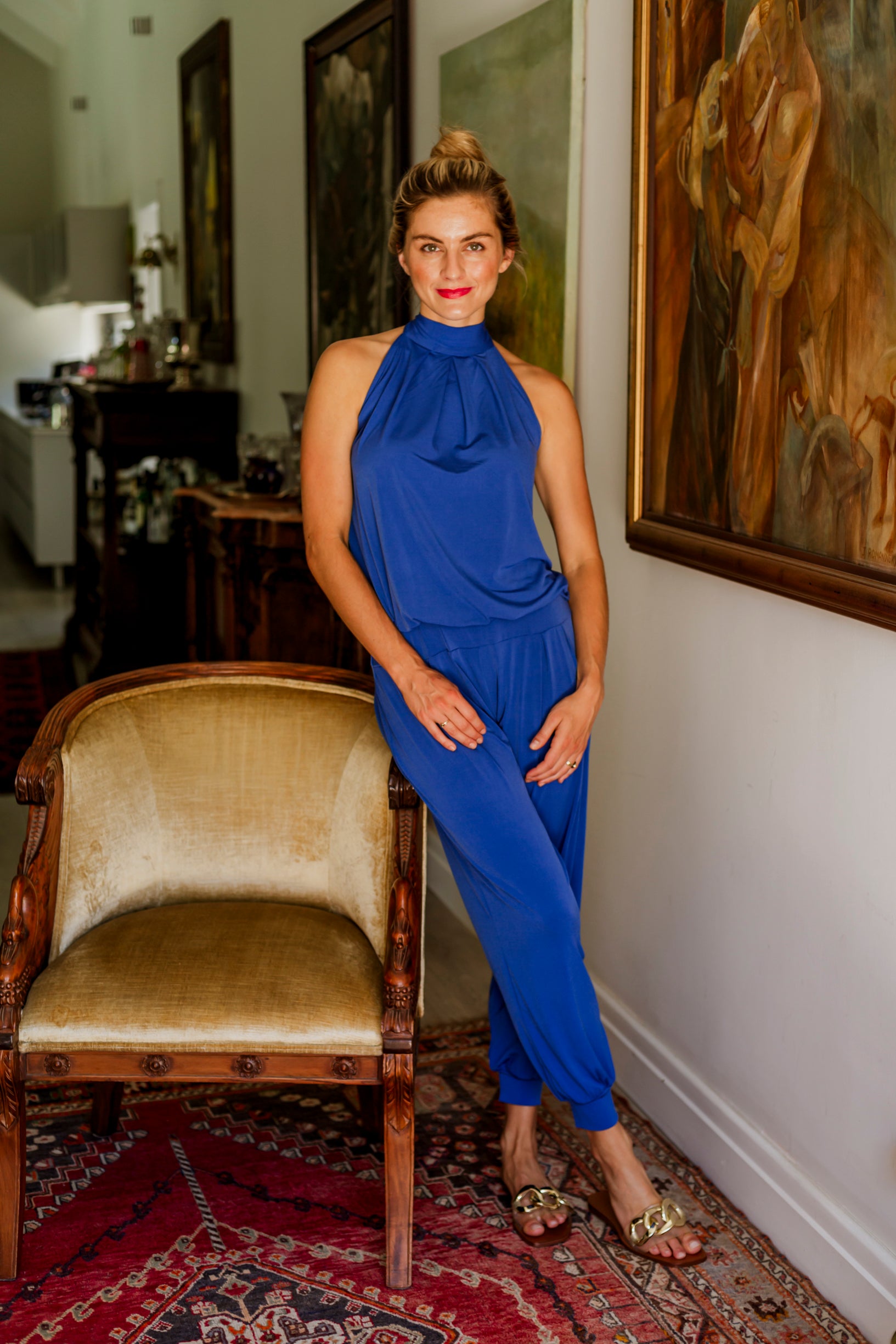 Felicite Halter Neck Jumpsuit - Sapphire