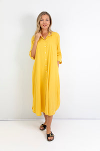 Giselle - Flax Linen Button Dress with Pockets