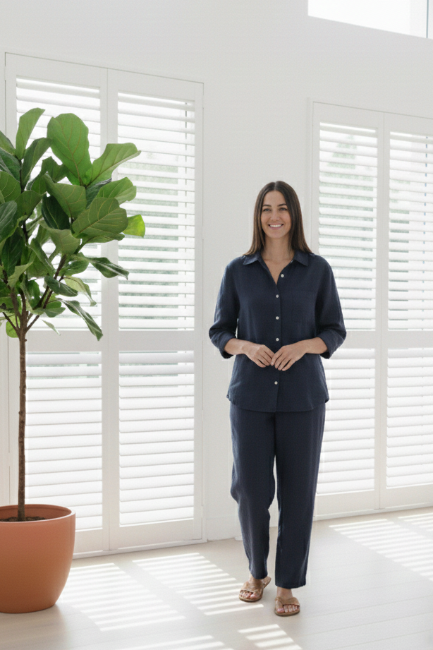 Finley - Pure Linen 3/4 Sleeve Shirt