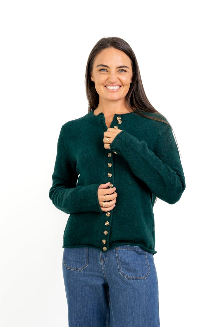 Hayward - Multi Button Cardi, Bottle Green