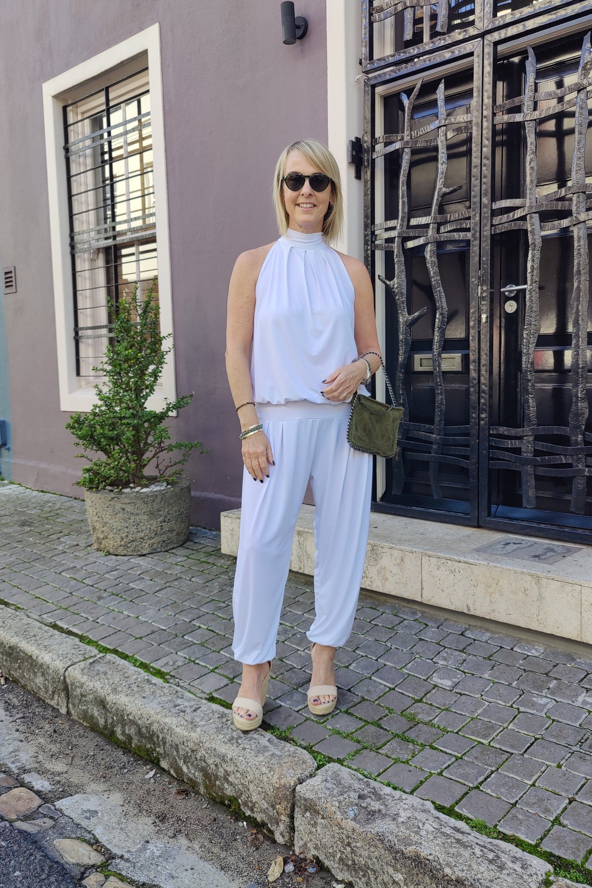 Felicite Halter Neck Jumpsuit - White