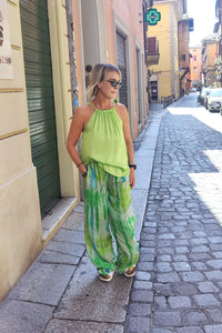 Italian Halter Neck Top, Lime