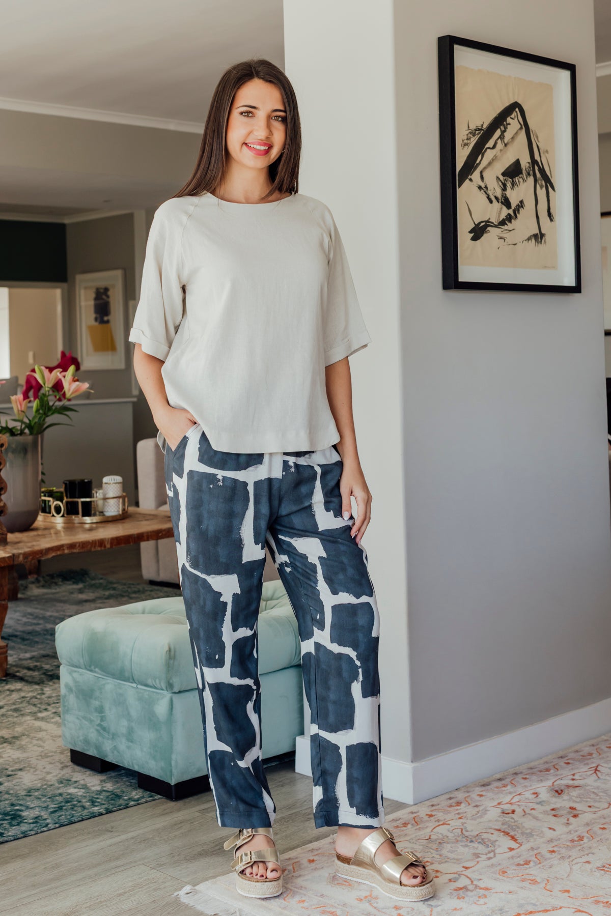Gabs - Classic Pant, Ink Impressions