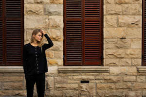 Anna- Button Through Cardi, Black