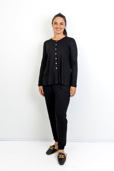 Anna- Button Through Cardi, Black
