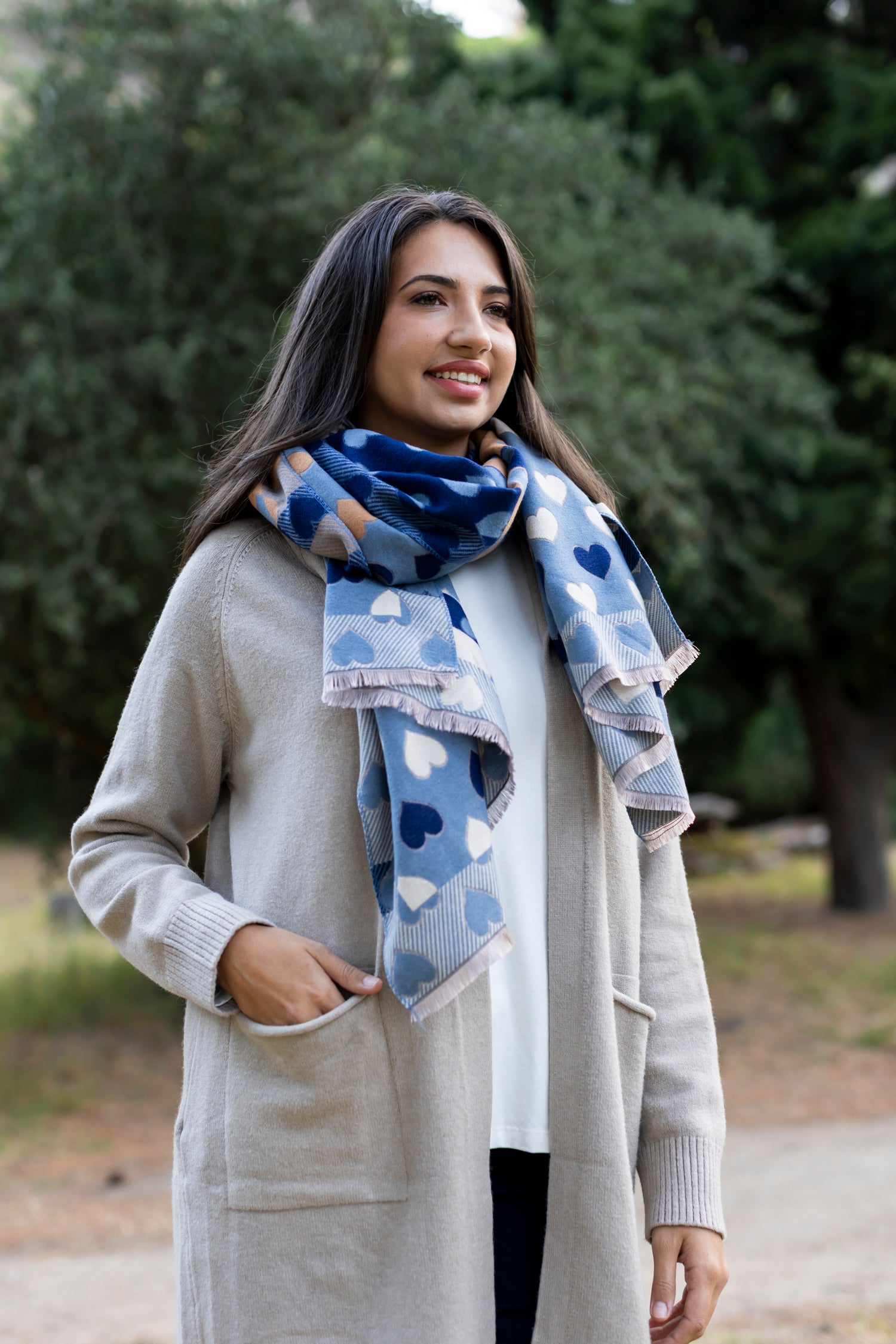 Scarf - Multi Heart Design