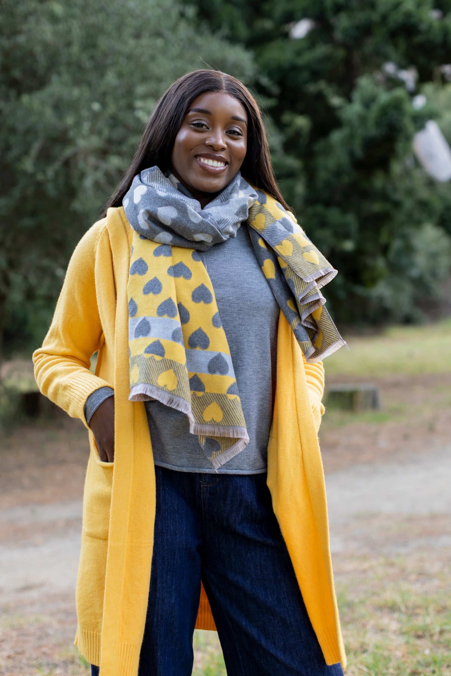 Scarf - Multi Heart Design