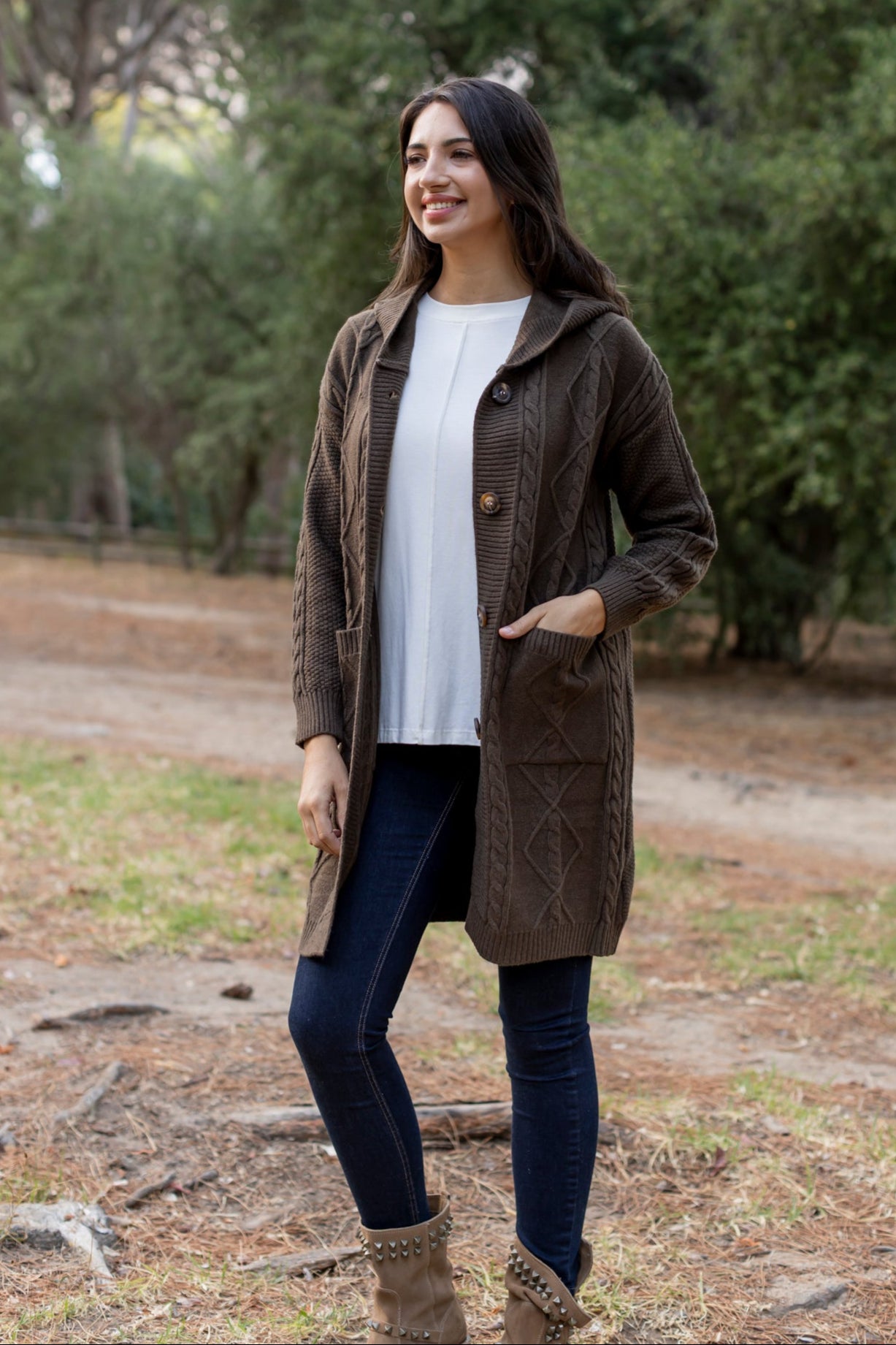 Malaga - Cable Hoody Cardigan