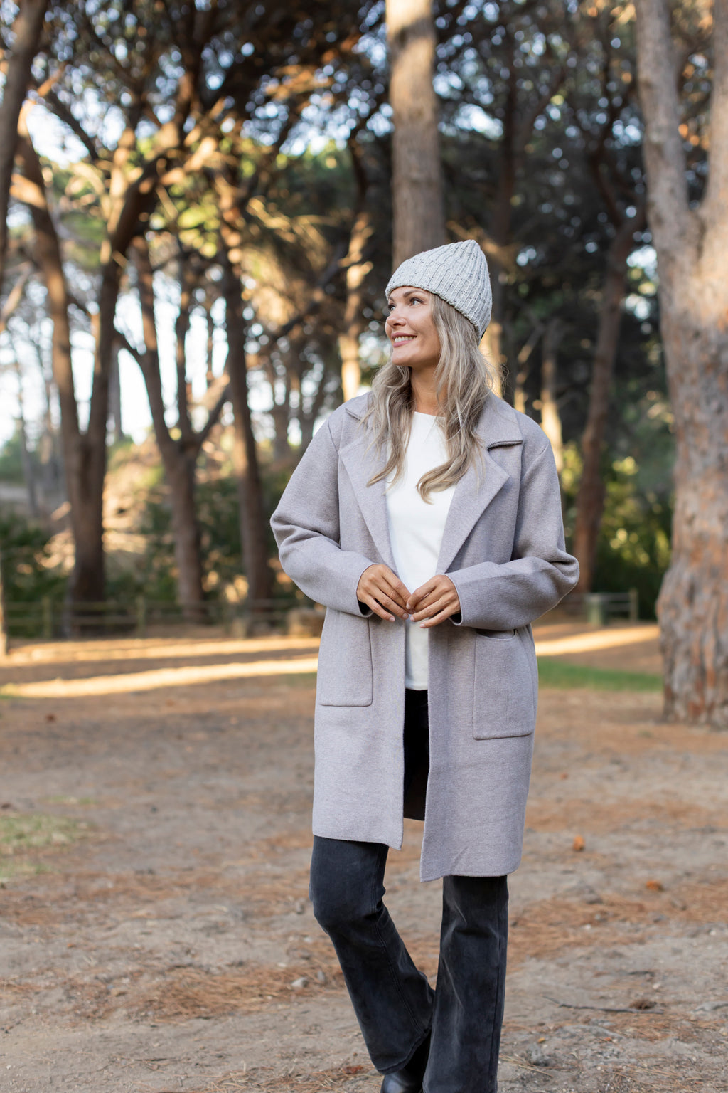 Turin - Classic Lapel Cardi, Stone